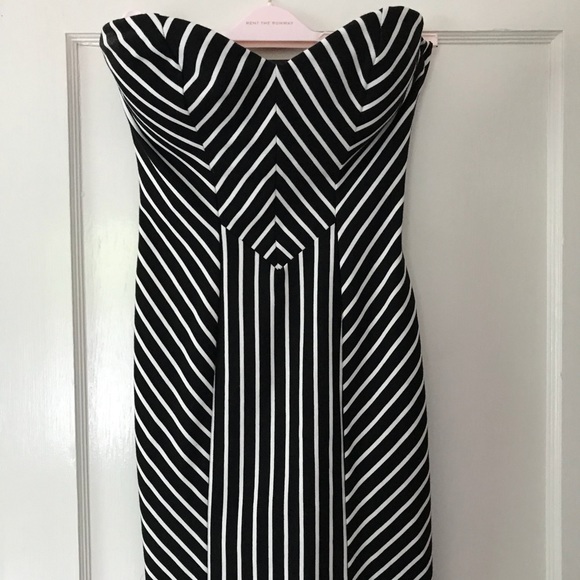 guess black and white striped dress
